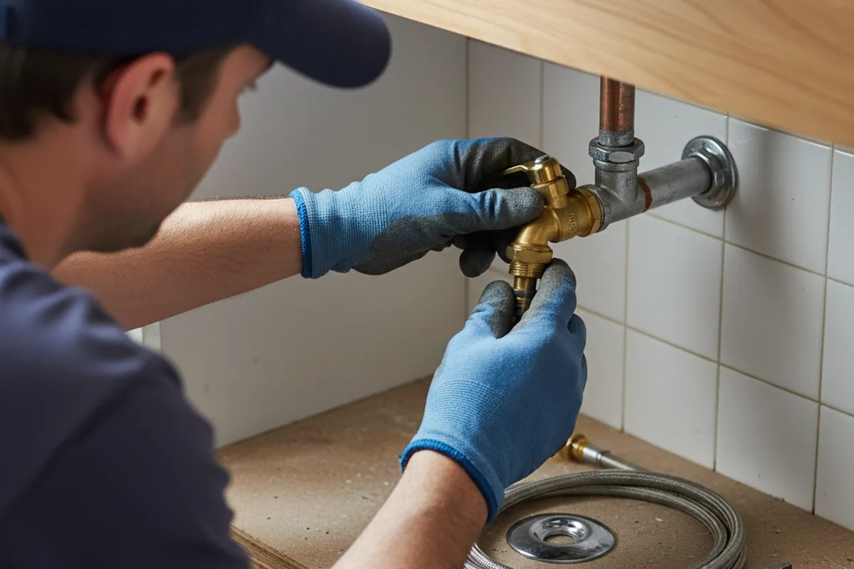 Shutoff valve and fitting work during Faucet and Fixture Repair in Salem